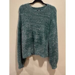 Cozy Teal Fuzzy Sweater